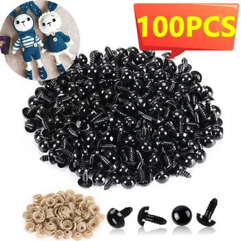 100/50PCS 5-20mm Juodo Plastiko Saugos-Akis Žaislų Amigurumi 