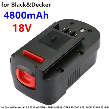 100% neueste Black & Decker 4800mAh1 8V NI-MH Akku für A18 A1718 A18NH HPB18 HPB18-OPE FS1800CS FS1800D FS180 FS18ID