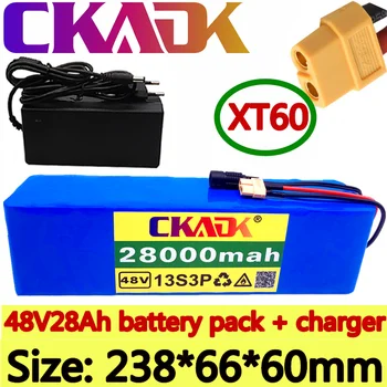 2023 NAUJAS CKADK 48V akumuliatoriaus 13s3p 28Ah baterija 1000W didelės galios baterija Ebike elektrinių dviračių (BMS), su xt60 kištuko +kroviklis