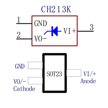 5V 0.5 žemos įtampos kritimas diodų chip CH213 su srovės ribojimo funkcija 10vnt/Daug