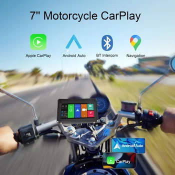 7 Colių Nešiojamas GPS Navigacijos Motociklo Vandeniui Carplay Ekranas Touch Motociklo CarPlay Stebėti IPX6 Vandeniui Belaidžio A