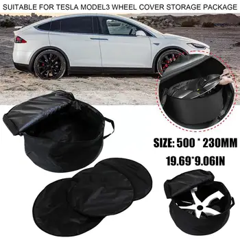 Automobilių Vairinės Saugojimo Krepšys Yra Taikomas Tesla Model3 Stebulės Dangtelis Laikymo Maišelis ModelY Hub Saugojimo Krepšys Modifikuoti Priedai S5I1