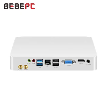 BEBEPC HTPC Mini PC Intel Core i5 4200U i3 6100U DDR3L Windows 10 Wifi HDMI 6*USB Aušintuvo Ventiliatorius, Mini Kompiuterio Darbalaukio minipc
