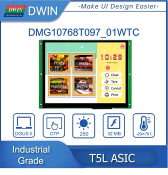 DWIN 9.7 colių, 1024*768 Pikselių Rezoliucijos, Sumažėjo 16,7 M Spalvų, TN-TFT-LCD, Su Conformal coating DMG10768T097_01W