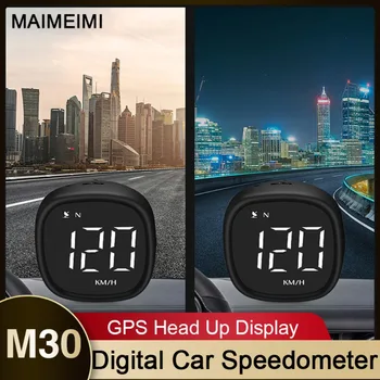 HUD M30 Head Up Display Automobilių Skaitmeninis GPS Spidometras km / H KMH Kompasas greičio viršijimo Signalas Nuovargį Vairavimo priminimui Visiems Automobilių