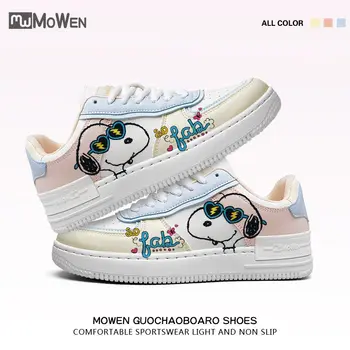 Kawaii žemės Riešutų Komiksai Anime ir Animacinių filmų serijos Snoopy Cute Mados Didelės vertės Sporto, Laisvalaikio Maži balti bateliai valdybos batai