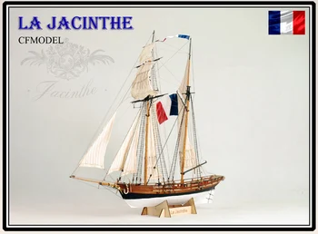 Klasikinis prancūzijos ginkluotųjų prekybininkų Laivas Masto 1/65 La Jacinthe laivo medinė valtis modelio rinkinys