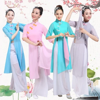 Klasikinė Kinų Liaudies Kostiumas Naujas Moterų Yangko Šokių Suknelė Rytų Ventiliatorius, Šokių Aprangą Lady Tradicinių Skėčio Audinys 90