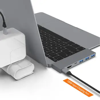 Kompaktiškas USB Nešiojamas Docking Station Multiport USB Hub Adapteris USB 3.0 Didelio Greičio USB Tipo C Hub Adapteris Duomenų Perdavimas