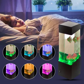 LED Akvariumo Naktį Šviesos AA Baterija / USB Powered Mažos Žuvys Naktį Šviesos Atmosferą, Šviesos Vaikai, vaikų Namų Puošybai