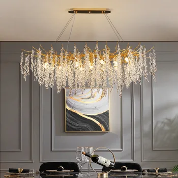 LED pakabukas lempa šiuolaikinės Šiaurės šalių luxury villa crystal kambarį apdaila kūrybos filialas