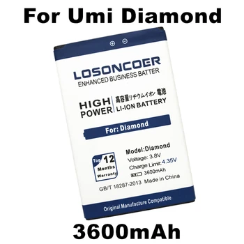 LOSONCOER 3600mAh Už Umi Diamond X Battey Už Umi Diamond Baterija Aukštos kokybės baterija + sekimo numerį