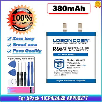 LOSONCOER 380mAh Didelės Talpos Baterija APP00277 už APack 1ICP4/24/28 APP00277 Baterija sandėlyje