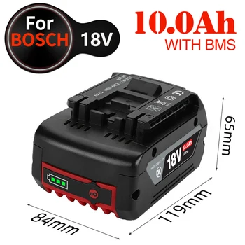NAUJAS 18V 10Ah Li-ion Baterija Bosch 18V elektrinių įrankių Atsarginės 10000mah Nešiojamų Pakeitimo BAT609 lemputė