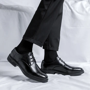 Nauji vyriški butas batai gilaus batai verslo mada oficialų odiniai batai vyriški Britų atsitiktinis vestuvių batai