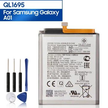 Originalaus Telefono Baterija QL1695 Samsung Galaxy A01 daugkartinio Įkrovimo Baterija 3000mAh Su nemokamais Įrankiais
