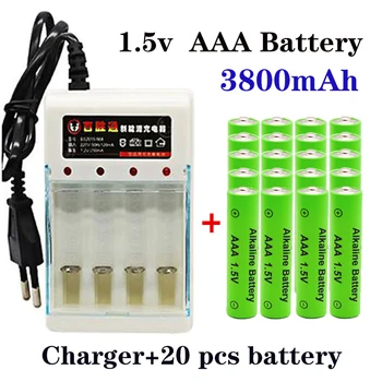 Originalus 100% Batterie šarminių metalų įkrovimo 1,5 V AAA 3800 mAh, supilkite télécommande, jouet, alarme de fumée avec chargeur,