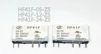 Originalus 10vnt HF relay HF41F-24-ZS HF41F-12-ZS HF41F-5-ZS (555) 6A 1KARTU HF41F 5V (12V 24V Plokštelių relay naujas originalus