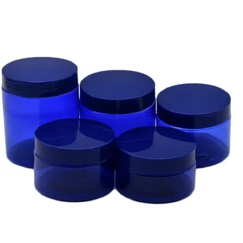 Plastiko Konteinerį PET Blue 100ml 120ml skersmens 150ml 200ml 250ml Pakuotė Butelis Tuščias Kosmetikos Plaukų Vaškas Puodai Kremo Indeliai 24pcs