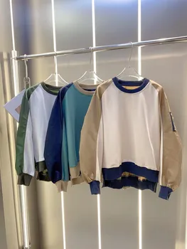 S@cai Naujas apvalios kaklo trijų spalvų kratinys temperamentas darbą mados tendencija džemperis