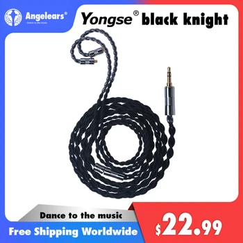 YONGSE Black Knight Ausinės Atnaujinti Kabelis 4 Core Sterlingas Sidabro 3.5/4.4 Plug Balansas HiFi Audio Kabelis Kabelis Nesenstantis S12