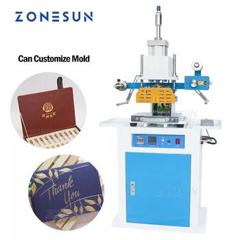 ZONESUN ZS-819C 150x230mm Pneumatinės Odos LOGOTIPO Įspaudas Creasing Mašina Kosmetika Šilumos Spaudos Karšto Folija Štampavimo Mašina